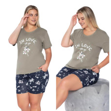 Піжама жіноча Rubina 2XL 3XL 4XL Комплект футболка та шорти 5029