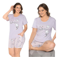 Піжама жіноча Rubina 2XL 3XL 4XL Комплект футболка та шорти 4907