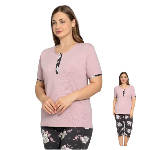 Піжама жіноча Rubina 2XL 3XL 4XL Комплект футболка та Бриджі 5601