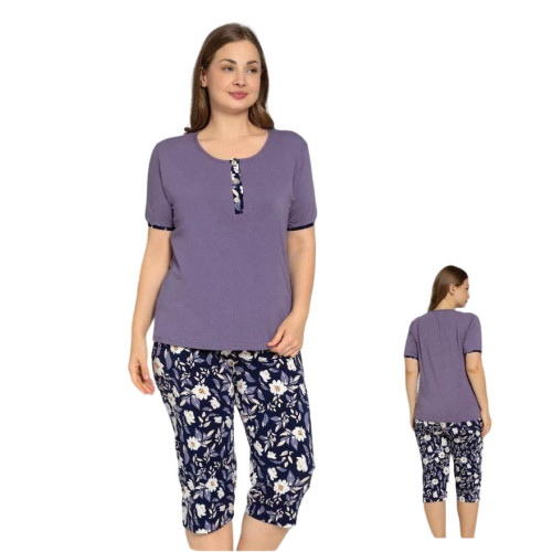 Піжама жіноча Rubina 5XL 6XL 7XL Комплект футболка та Бриджі 5593