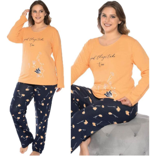 Жіноча піжама Великий розмір 2XL-3XL-4XL бавовна Rubina 4917